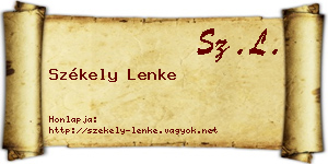 Székely Lenke névjegykártya